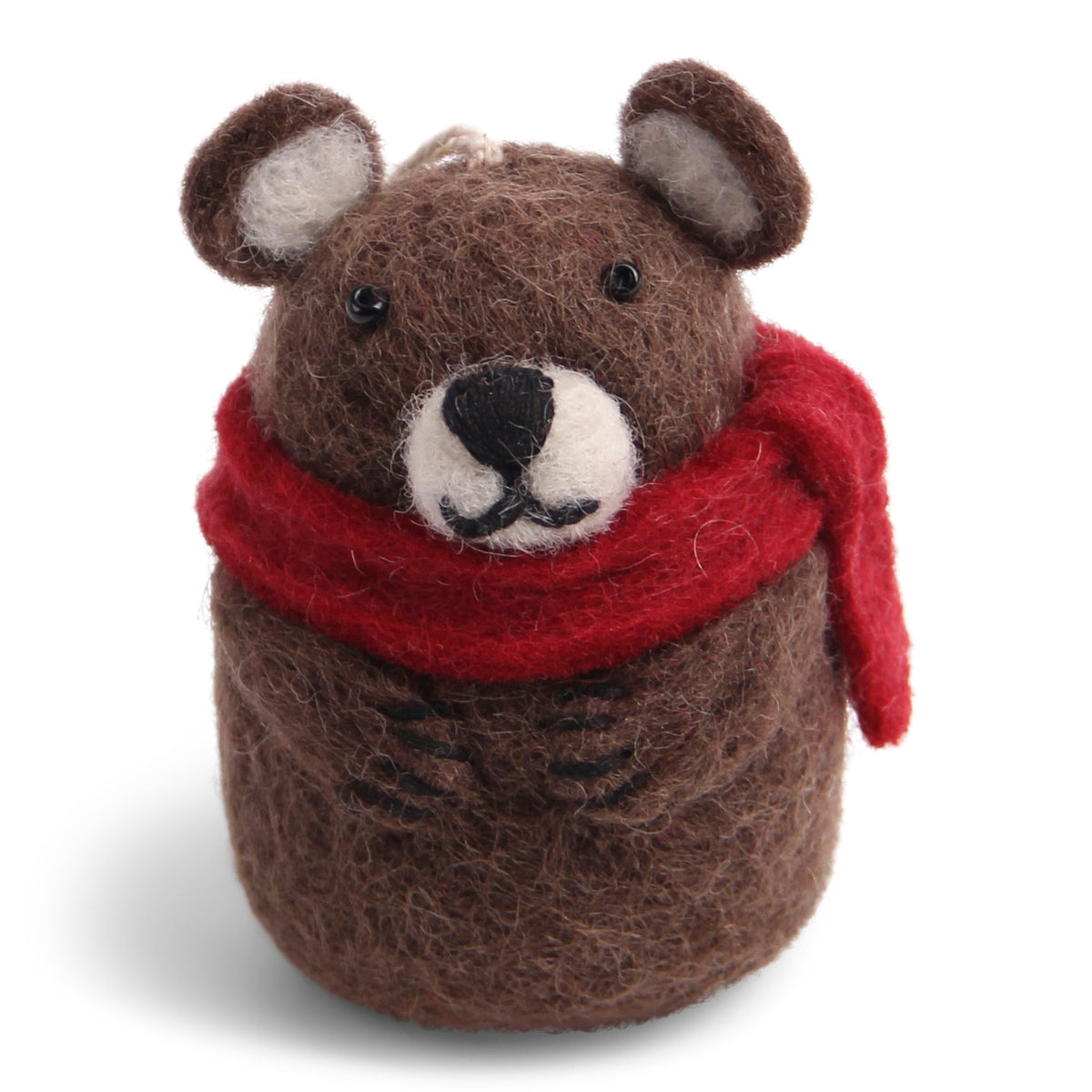 Felt Tree Decoration - Bear with Scarf