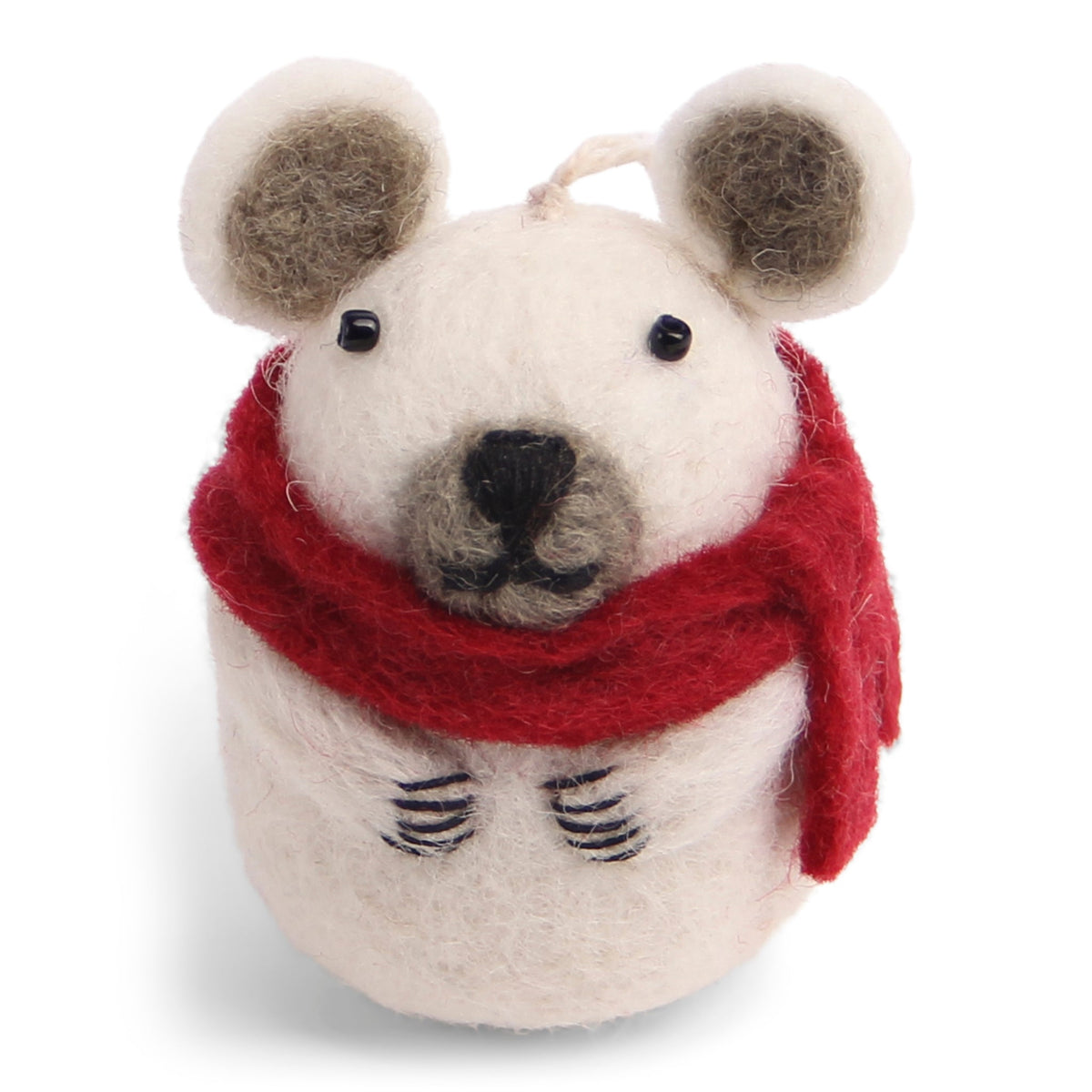 Felt Tree Decoration - Polar Bear (Mini) with Scarf