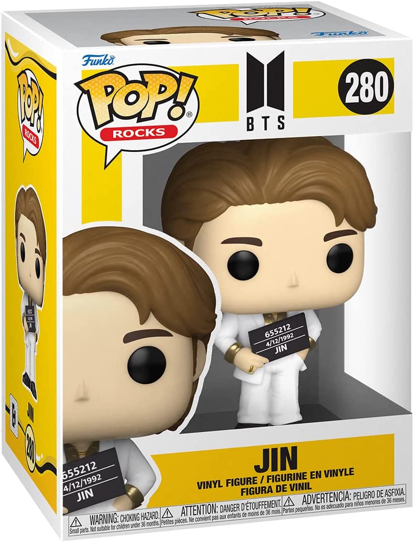 Funko Pop Rocks BTS Jin #280 - Official K-Pop Vinyl Figure Collectible