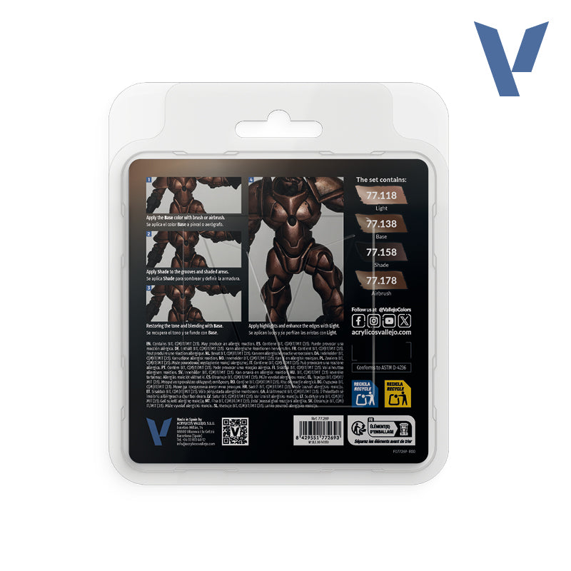 Vallejo True Metallic Metal: Paint Set - Rusty Metal (4)