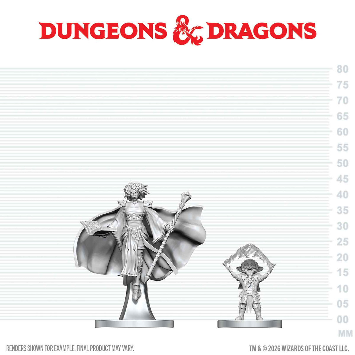 D&D: Nolzur's Marvelous Unpainted Miniatures - Gnome Warlock & Aasimar Wizard