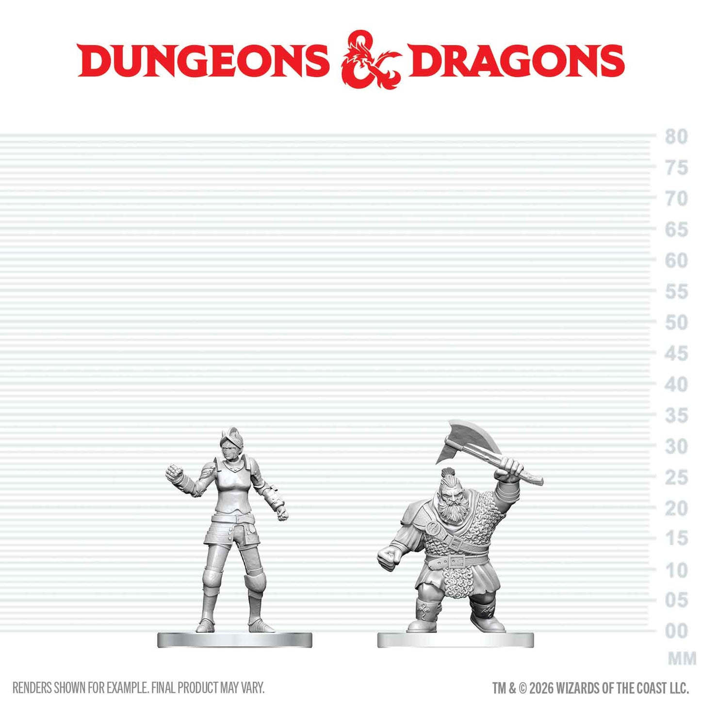 D&D: Nolzur's Marvelous Unpainted Miniatures - Cultist of Bane & Dwarf Zhentilar Soldier