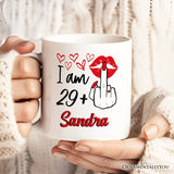 30 Birthday Personalized Mug For Women, 29 Plus Sarcastic Gift With Custom Name