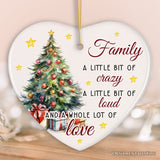 Funny Family Quote Ornament, Artistic Christmas Appreciation Gift and Tree Decor