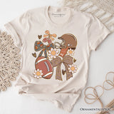 Football Mom Coquette Bow Daisy T-Shirt, Retro Fall Game Day Preppy Tee
