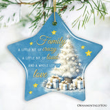 Whimsical Family Quote Ornament, Enchanting White Christmas Appreciation Gift and Tree Decor