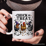 Halloween Chickens Personalized Mug, Chick or Treat Funny Farmhouse Custom Gift
