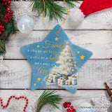 Whimsical Family Quote Ornament, Enchanting White Christmas Appreciation Gift and Tree Decor