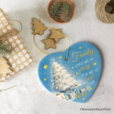 Whimsical Family Quote Ornament, Enchanting White Christmas Appreciation Gift and Tree Decor