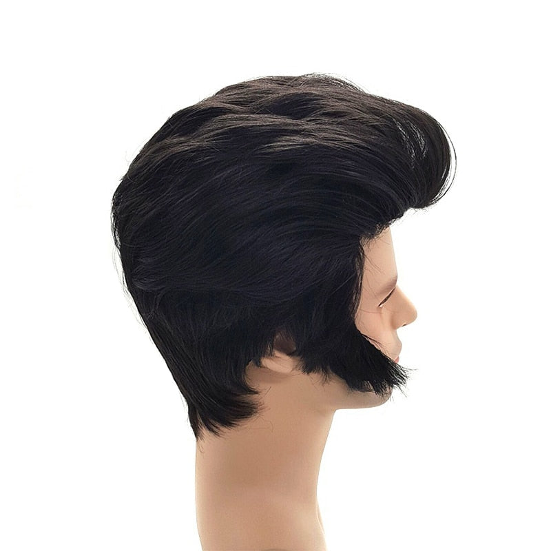 Elvis Presley Black Cosplay Wig for Men