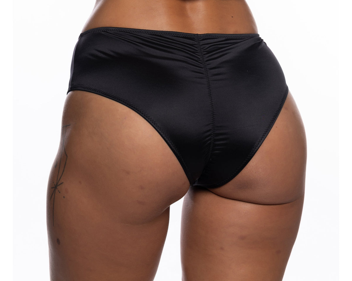 Essentials Black Ruched Booty Shorts - Lingerie & Lounge Bottoms