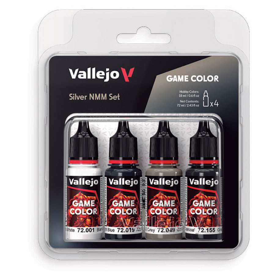 Vallejo Game Color: Paint Set - Silver Non Metallic Metal (4)