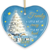 Whimsical Family Quote Ornament, Enchanting White Christmas Appreciation Gift and Tree Decor