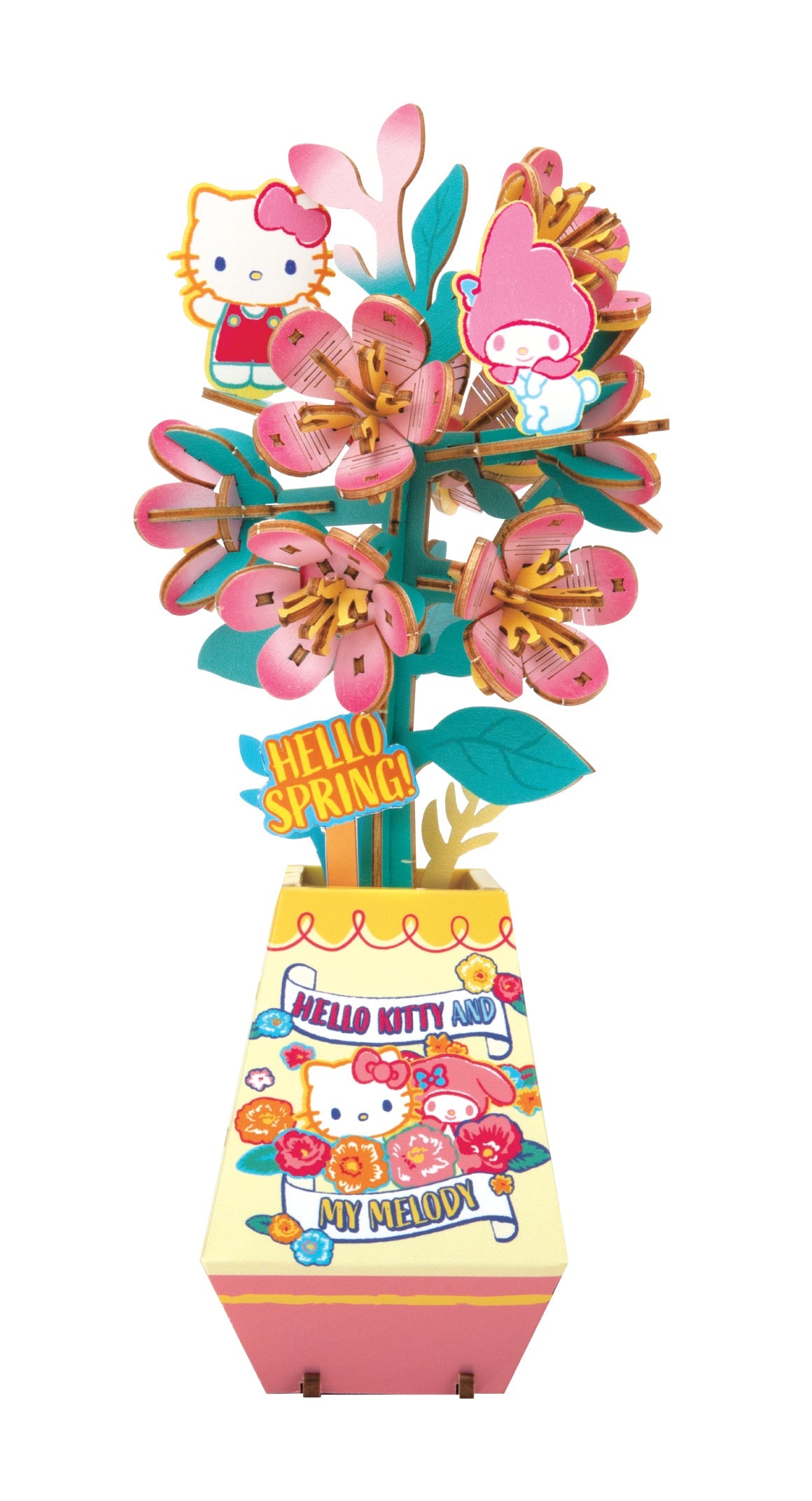 Wooden Puzzle: Hello Kitty and Friends DIY 3D Flower - Peach Blossom