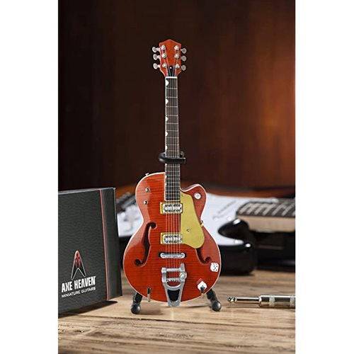 Brian Setzer Nashville Orange Dice Hollow Body Miniature Guitar Replica
