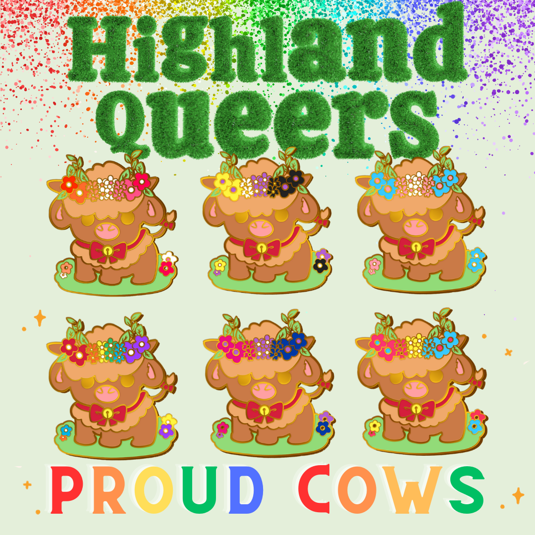 Pride Cow: Lesbian Rainbow LGBTQIA+ Enamel Pin