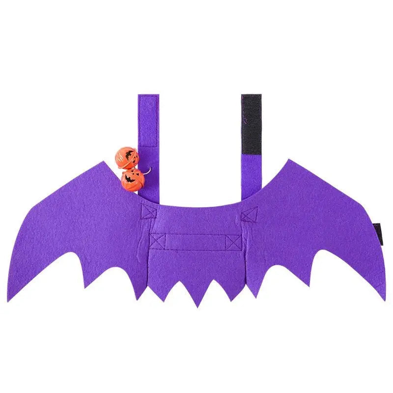 Anniepaw Halloween Cat Bat Wings Outfit: Funny Dog Cosplay Costume with Pumpkin Bells