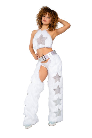 Light-Up Faux Fur/Glitter Vinyl Star Halter