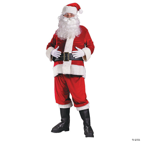 Men's Rich Velour Santa Suit Costume - Large