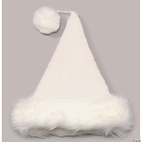 Plush Velvet Santa Hat - White
