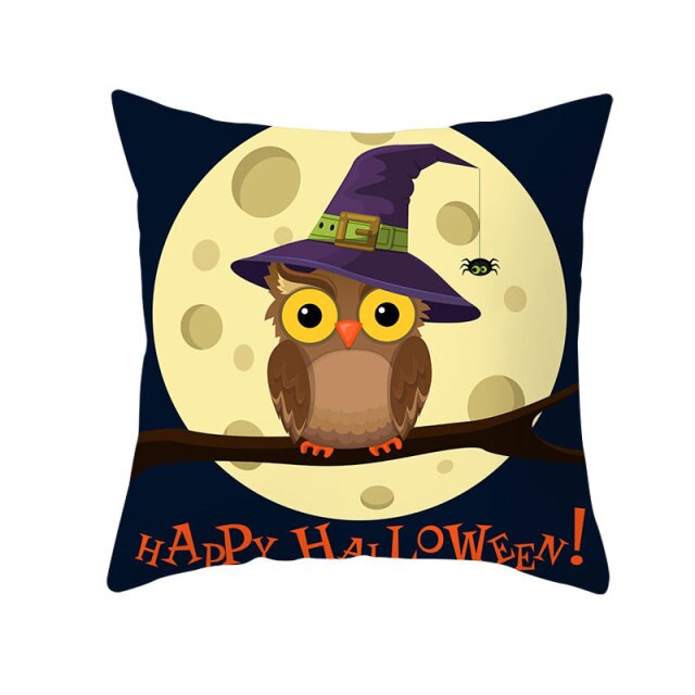 Halloween Pillow Case Halloween Pumpkin Owl Decorative
