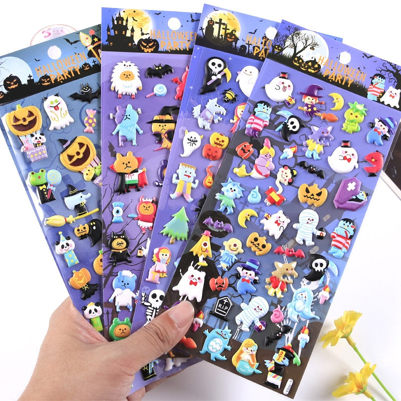 Cute Pumpkin PVC Bubble Holiday Sticker