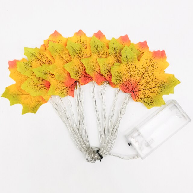Artificial Maple Leaves With Fairy Lights