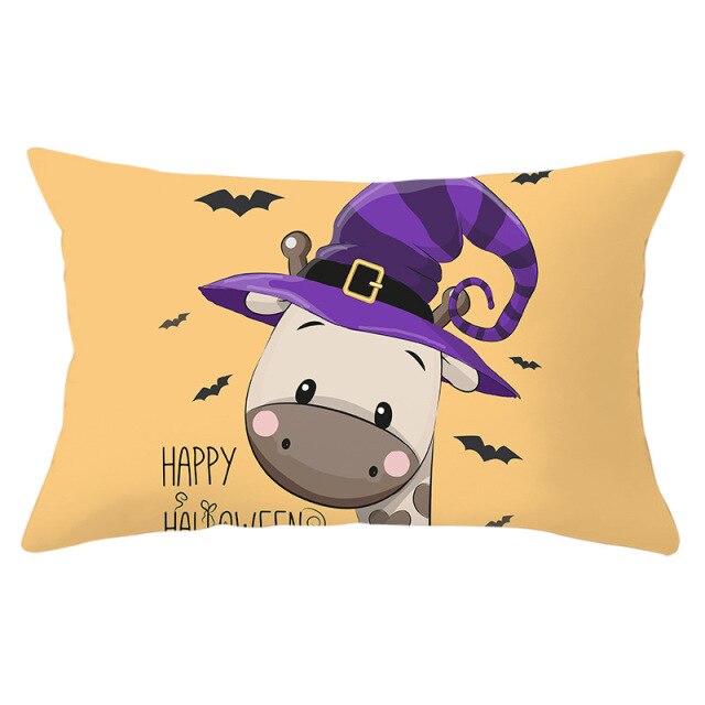 Colorful Pumpkin Funny Owl Printed Lumbar