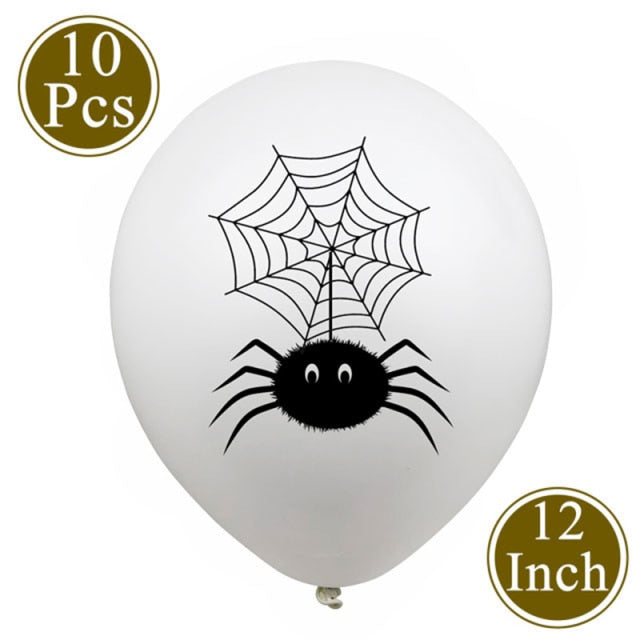 White Latex Balloons Spider Ghost Witch Air Balloons