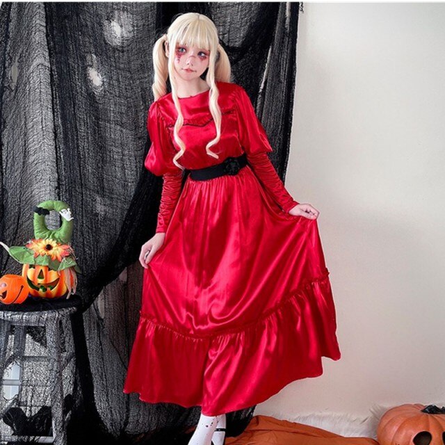 Horror Movie Annabelle Doll Adult Costume For Halloween