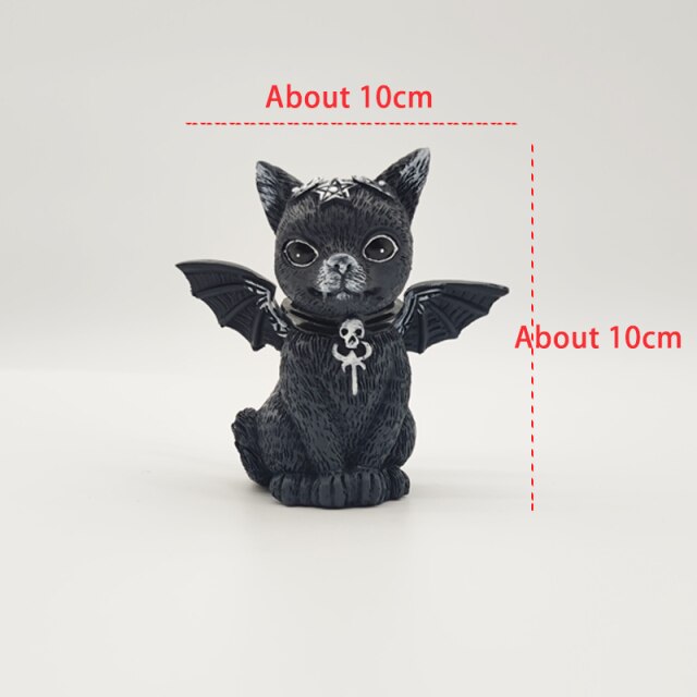 Halloween Magic Cat Kitty Sculpture Lawn Gnome Figure