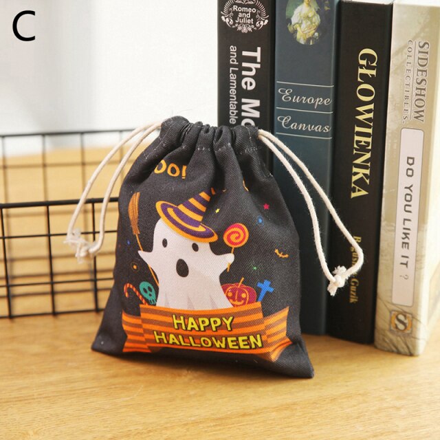 Halloween Pumpkin Drawstring Pocket Bag