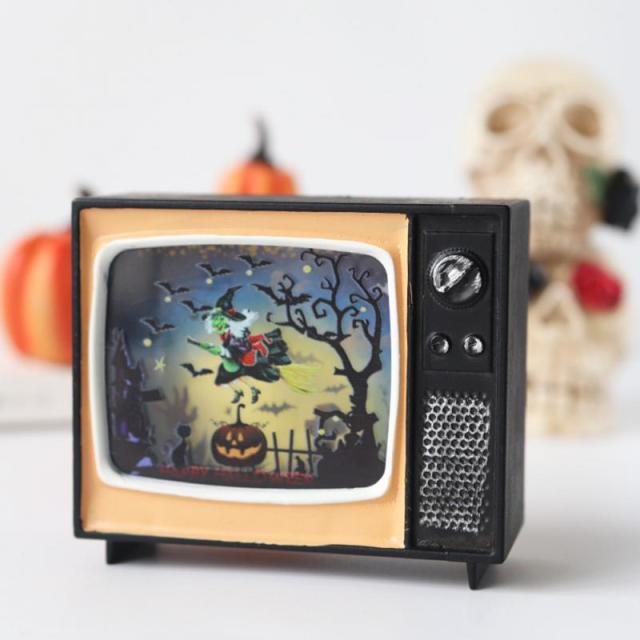 New Retro Halloween Decoration TV And Candle
