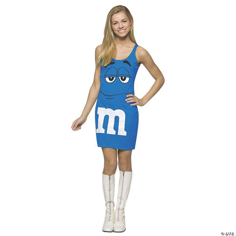Teen Girl's Blue M&M's Tank Dress Costume - Standard