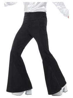 Black Groovy Flared Trousers, Mens - The Halloween Spot