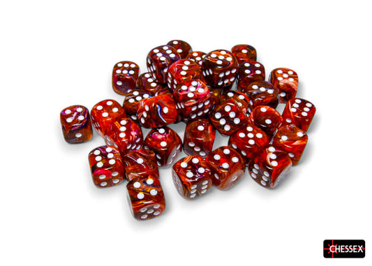 Festive Symphony/white 12mm d6 Dice Block (36 dice)