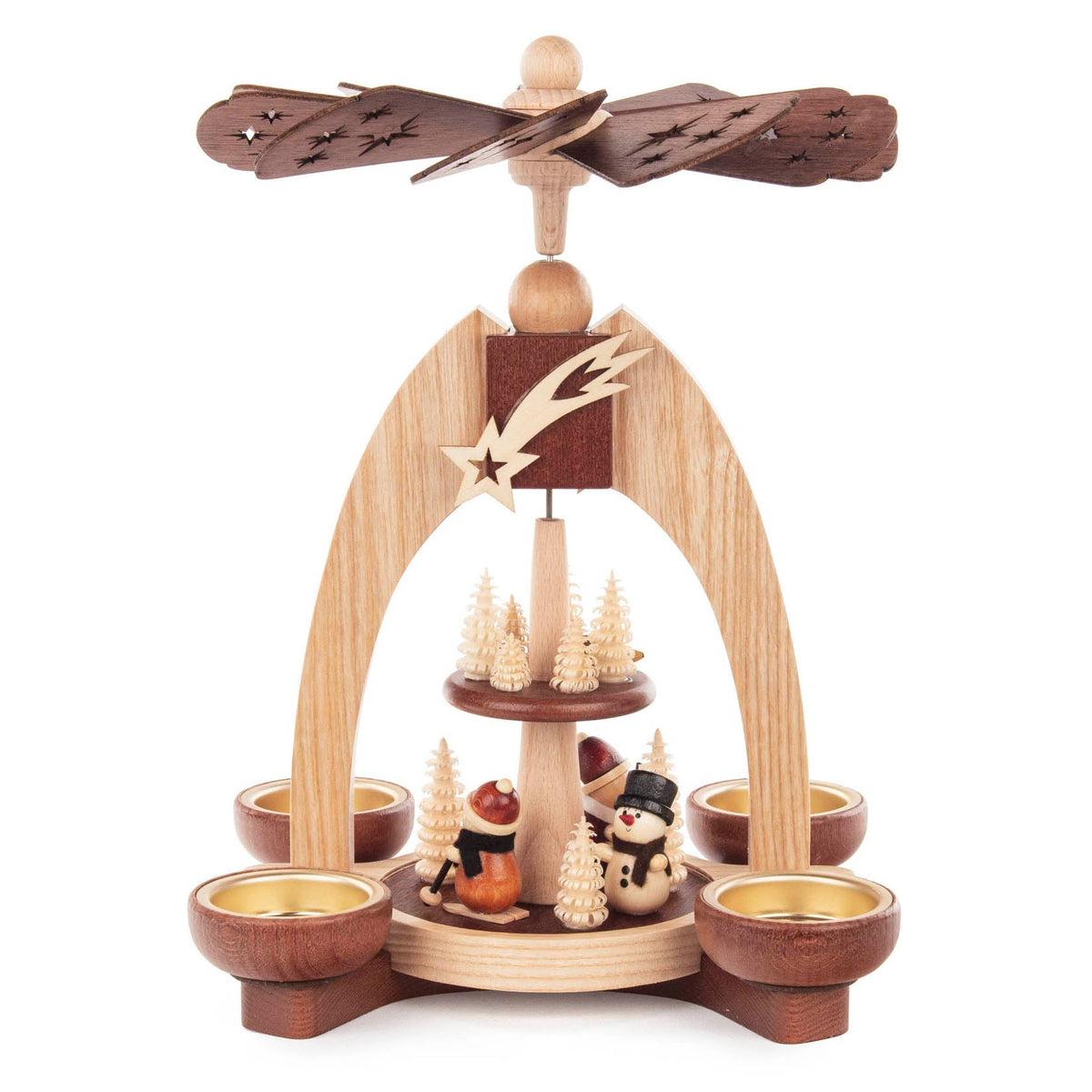 2 Tier Pyramid - Santa, Snowman & Skier