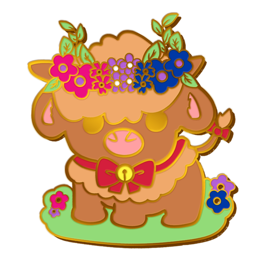 Pride Cow: Bisexual Rainbow LGBTQIA+ Enamel Pin