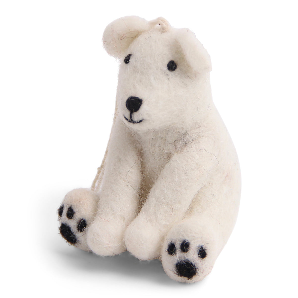 Felt Christmas Tree Decoration - Polar Bear Sitting