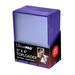 3" x 4" Colored Border Toploaders (25ct) for Standard Size Cards (Purple)