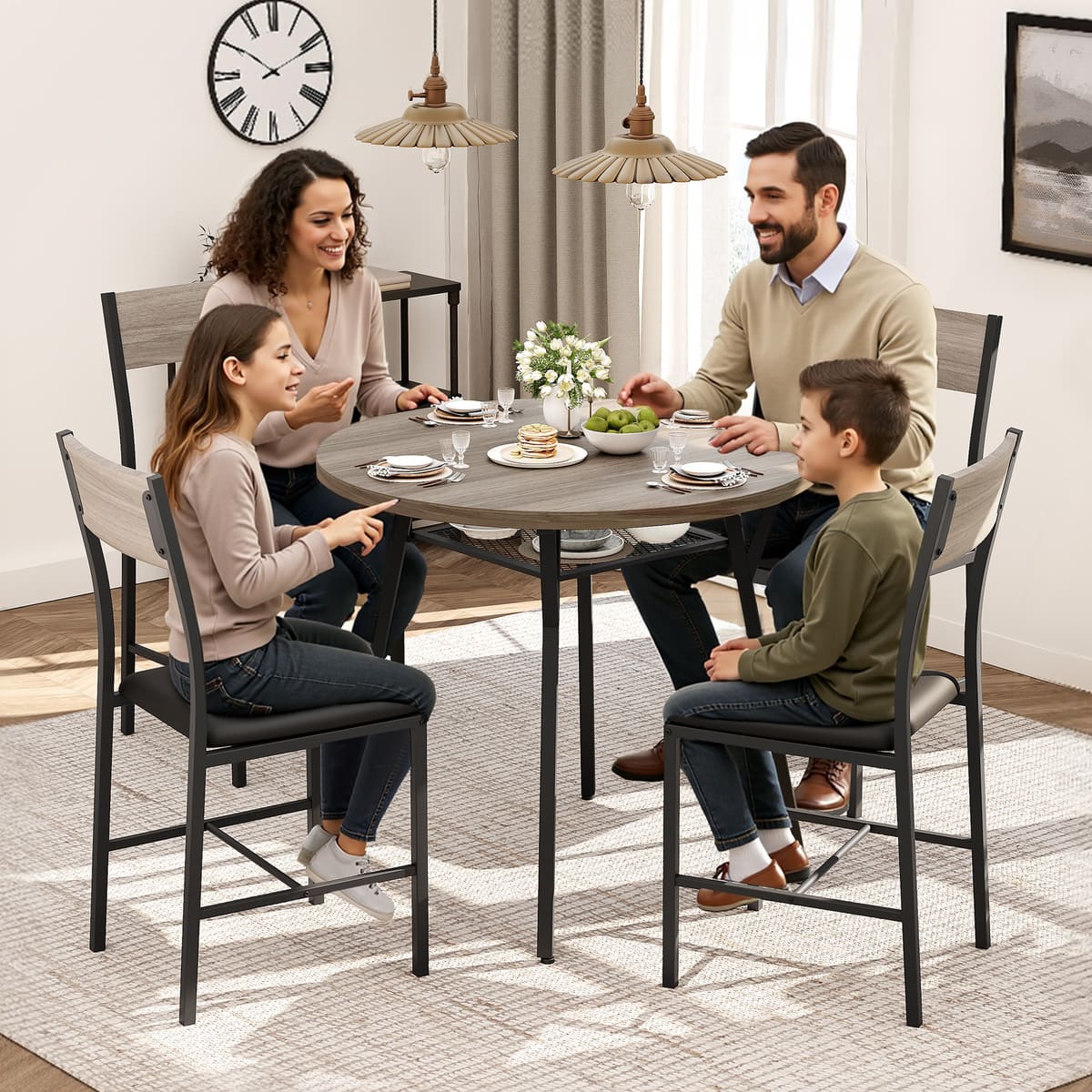 Indoor Round Dining Set, 5-Piece