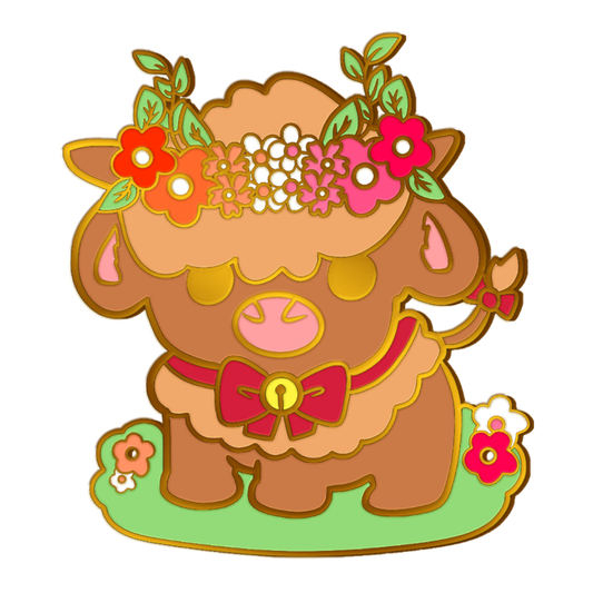 Pride Cow: Lesbian Rainbow LGBTQIA+ Enamel Pin