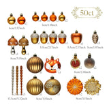 (Pre-Order) Woodland Fall Christmas Tree Ornaments Set, 50-Piece Autumn Harvest Ornaments