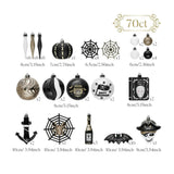 (Pre-Order) Halloween Christmas Tree Ornaments Set, 70-Piece Black & White Gothic Ornaments
