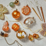 (Pre-Order) Fall Harvest Christmas Tree Ornaments Set, 40-Piece Autumn Woodland Ornaments