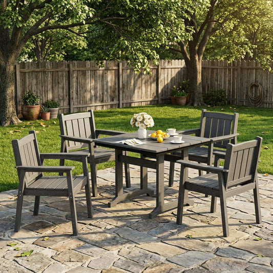 Corex HDPE Square Dining Set, 5-Piece