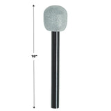 Silver and Black Glittered Microphone Costume Prop Accessory