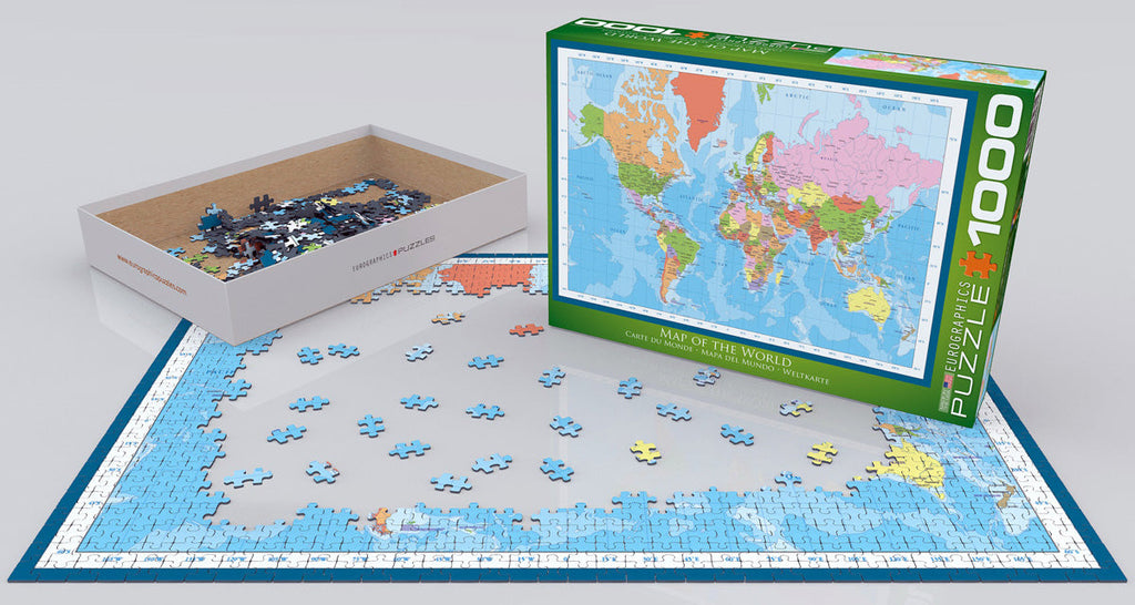 Puzzle: Maps & Flags - Modern Map of The World – The Halloween Spot
