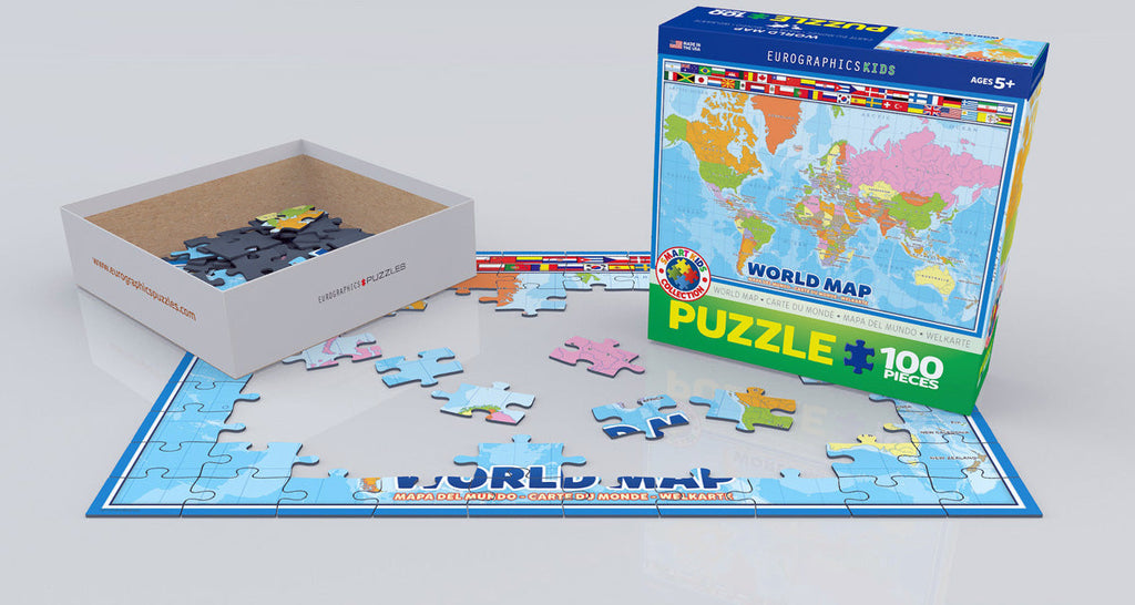 Puzzle: Educational Charts for Kids - Modern Map of the World – The ...