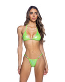 2PC Shimmer Bikini Set with Heart Hardware